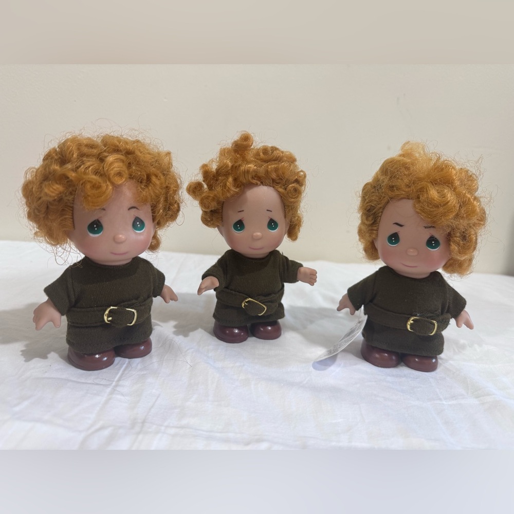 Precious Moments Dolls with Curly Orange Hair and Brown Outfits - Picture 5 of 13